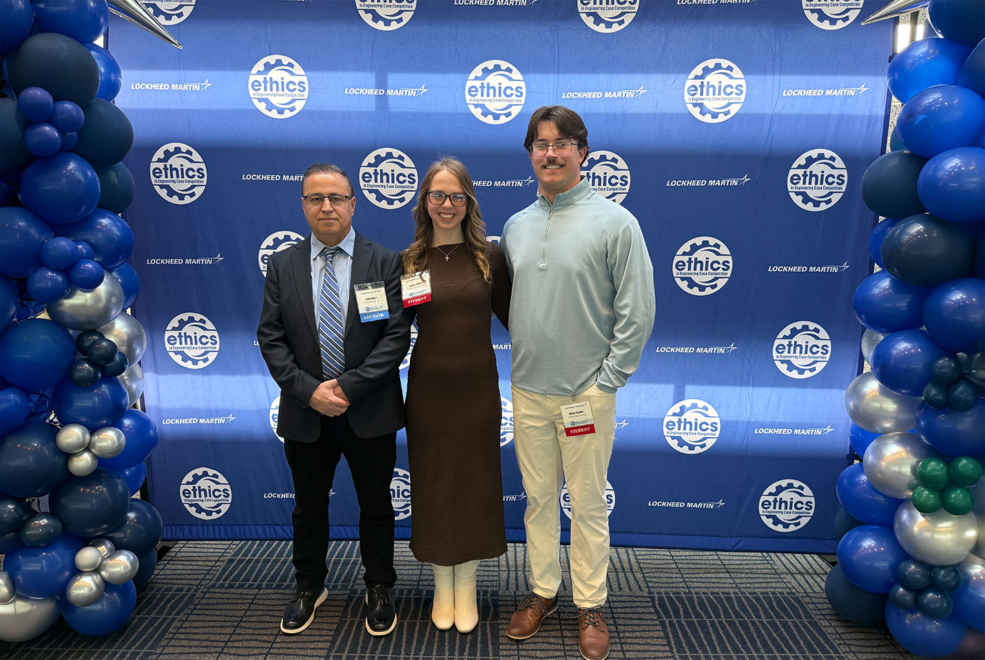 students and professor at Lockheed Martin competition